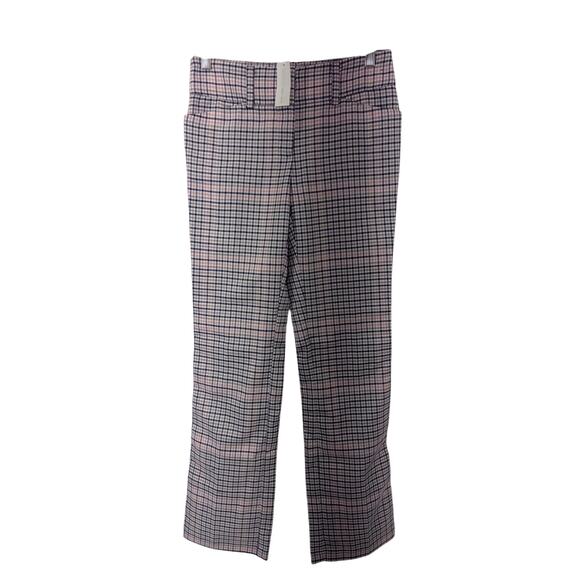 NWT! NEW YORK & CO! BLACK, WHITE, TAN & PEACH PLAID STRAIGHT LEG TROUSERS! SZ 0 - Picture 2 of 11